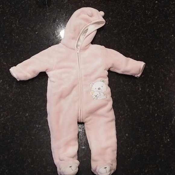 Absorba Pink Thick Plush Baby Sleeper Size 6-9 M - Picture 2 of 11